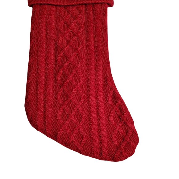 Holiday Time 19 inch Red Knit Embroidered Monogram Initial T Christmas Stocking - Picture 2 of 4